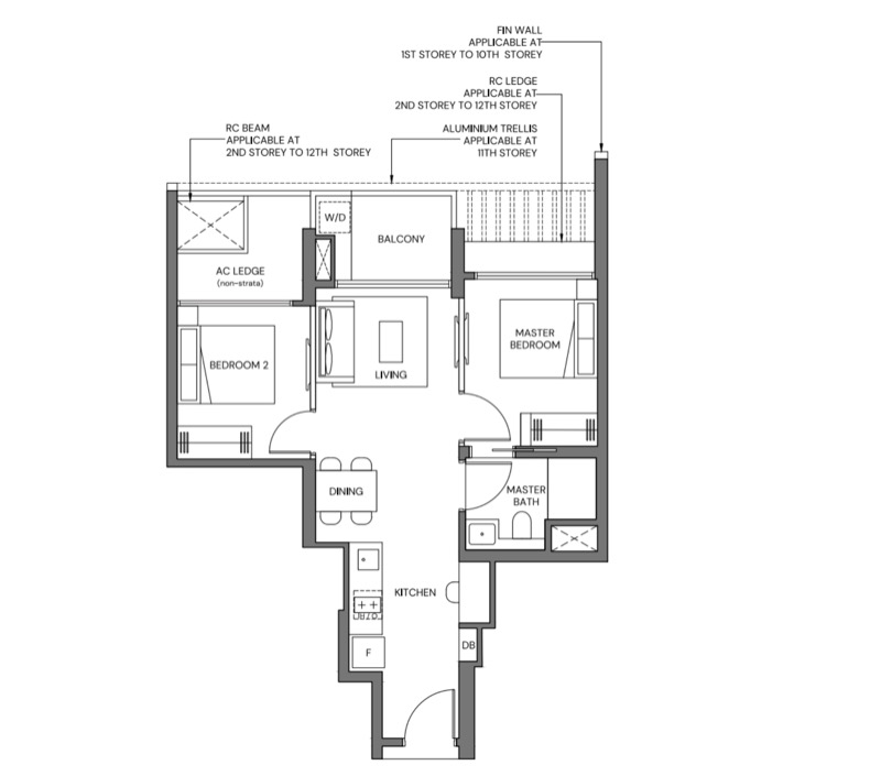 Canberra Crescent 2 Bedroom Floor Plan